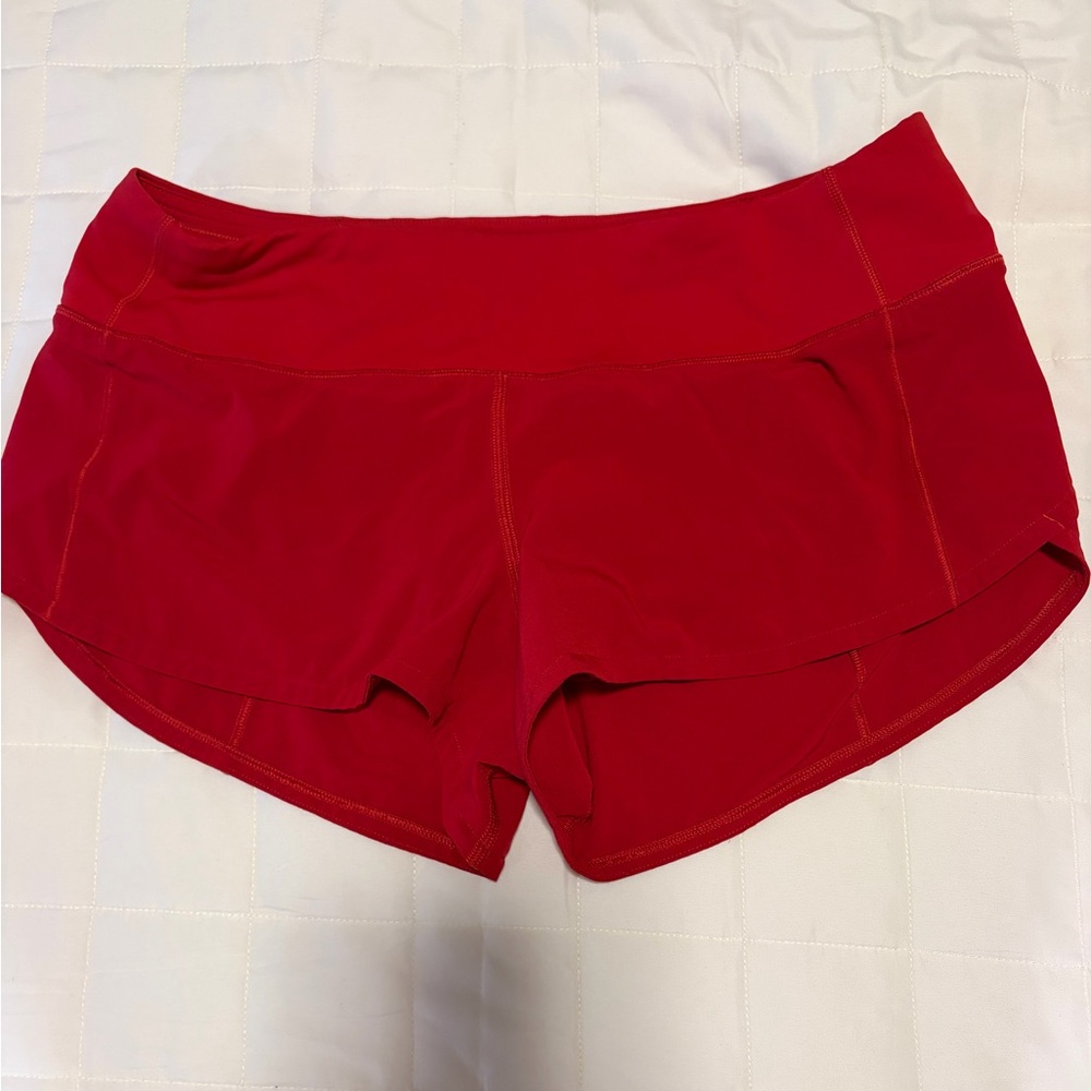 Lululemon Speed Up shorts. 2.5" inseam, size 6 red